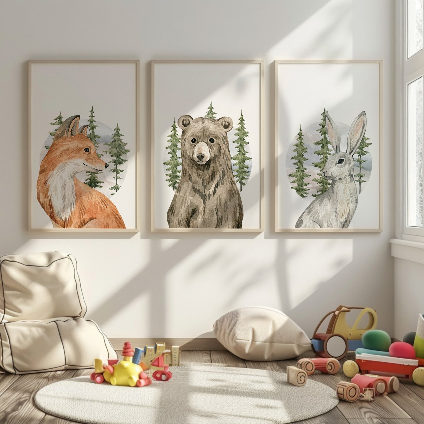 Enchanted Forest Portraits: Cute Woodland Creatures, Set of 3, N047