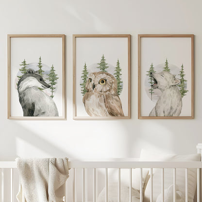 Enchanted Forest Portraits: Cute Woodland Creatures, Set of 3, N047