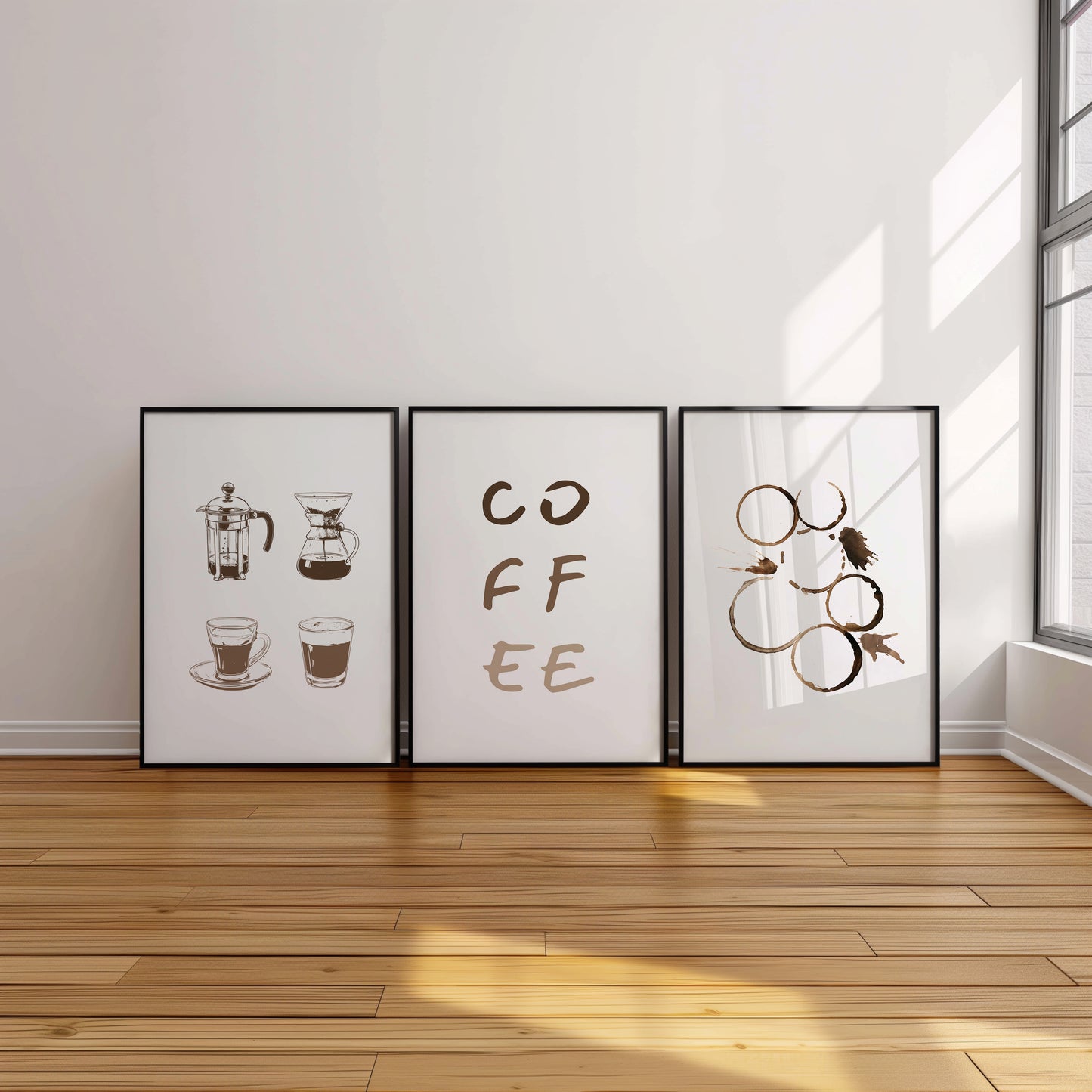 Caffeine Chronicles - A Coffee Lover's Wall Art Set, Set of 3, D049