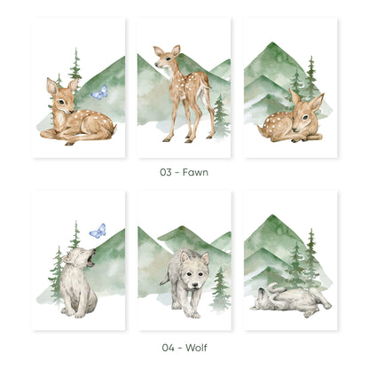 Forest Friends in the Mountains, Set of 3, N050