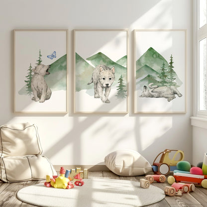 Forest Friends in the Mountains, Set of 3, N050