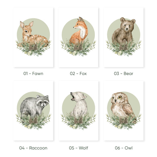 Whispers of the Wild – Woodland Nursery Prints, Set of 3, N054