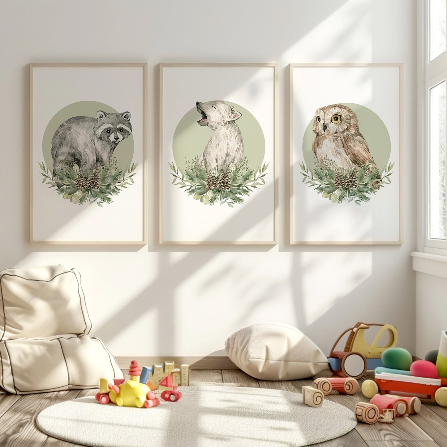 Whispers of the Wild – Woodland Nursery Prints, Set of 3, N054