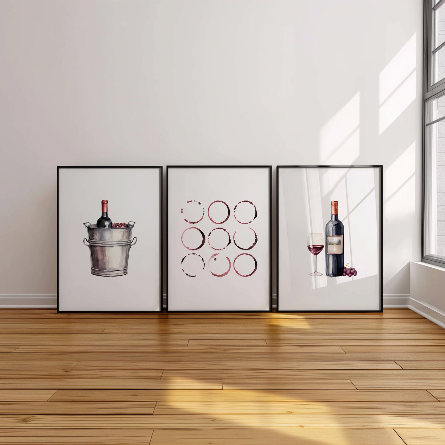 Wine Reverie: Decadence in Every Frame, Set of 3, D059