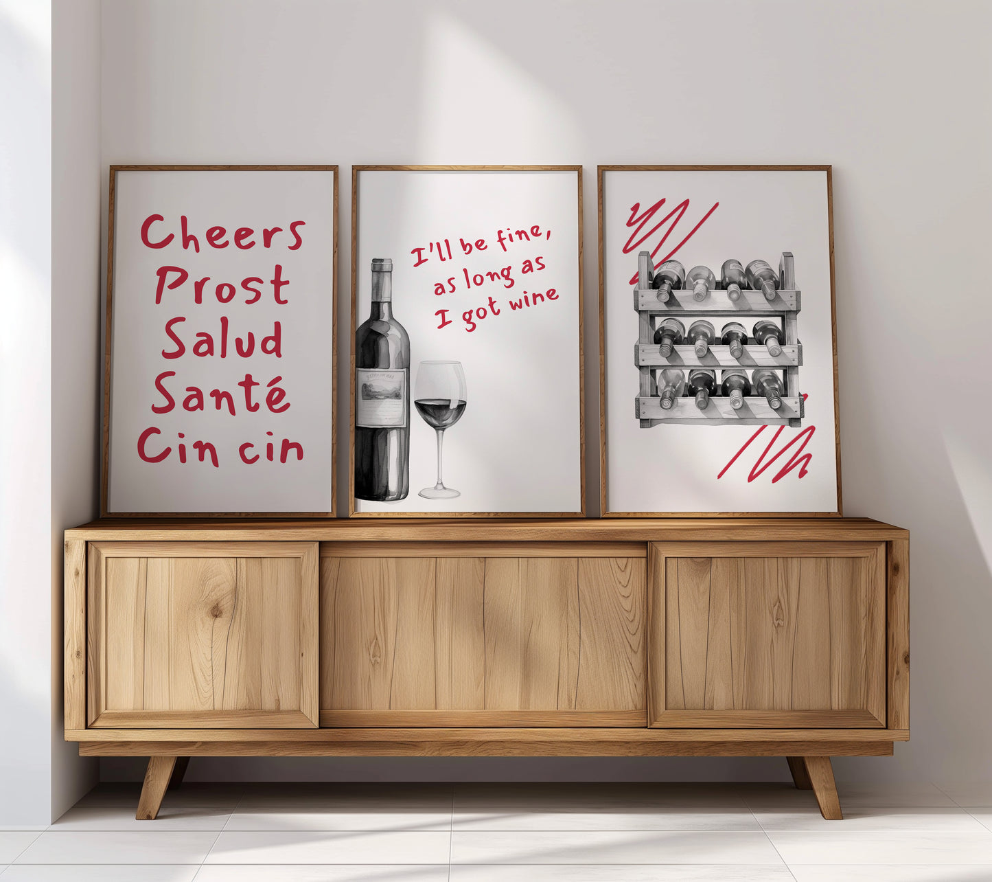 "The Language of Wine": A Toast to the World Through Art, Set of 3, D060