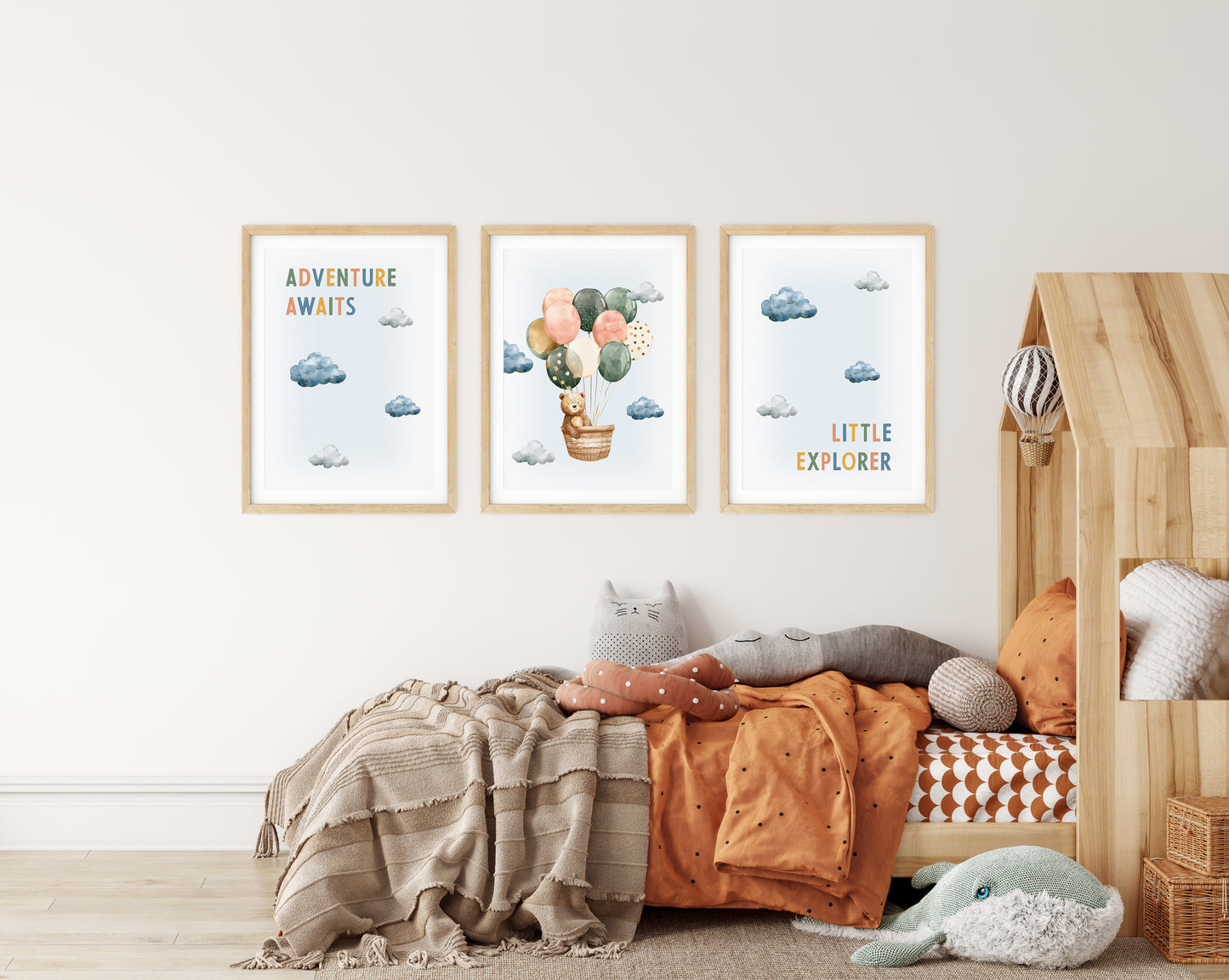 Adventure Awaits – Little Explorer Nursery Wall Art, Set of 3, N065