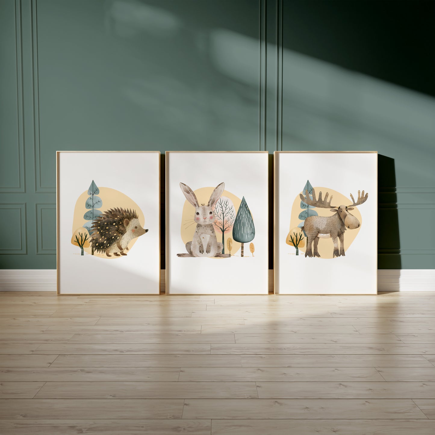 Whimsical Woodland Friends: Animal Nursery Prints, Set of 3, N066