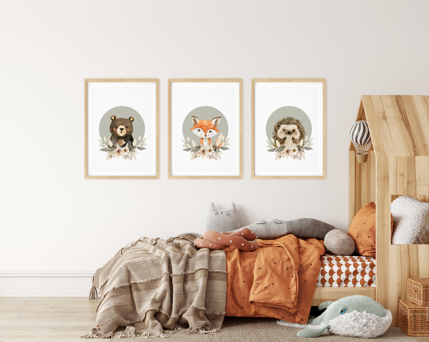 Forest Animal Nursery Prints, Set of 3, N068