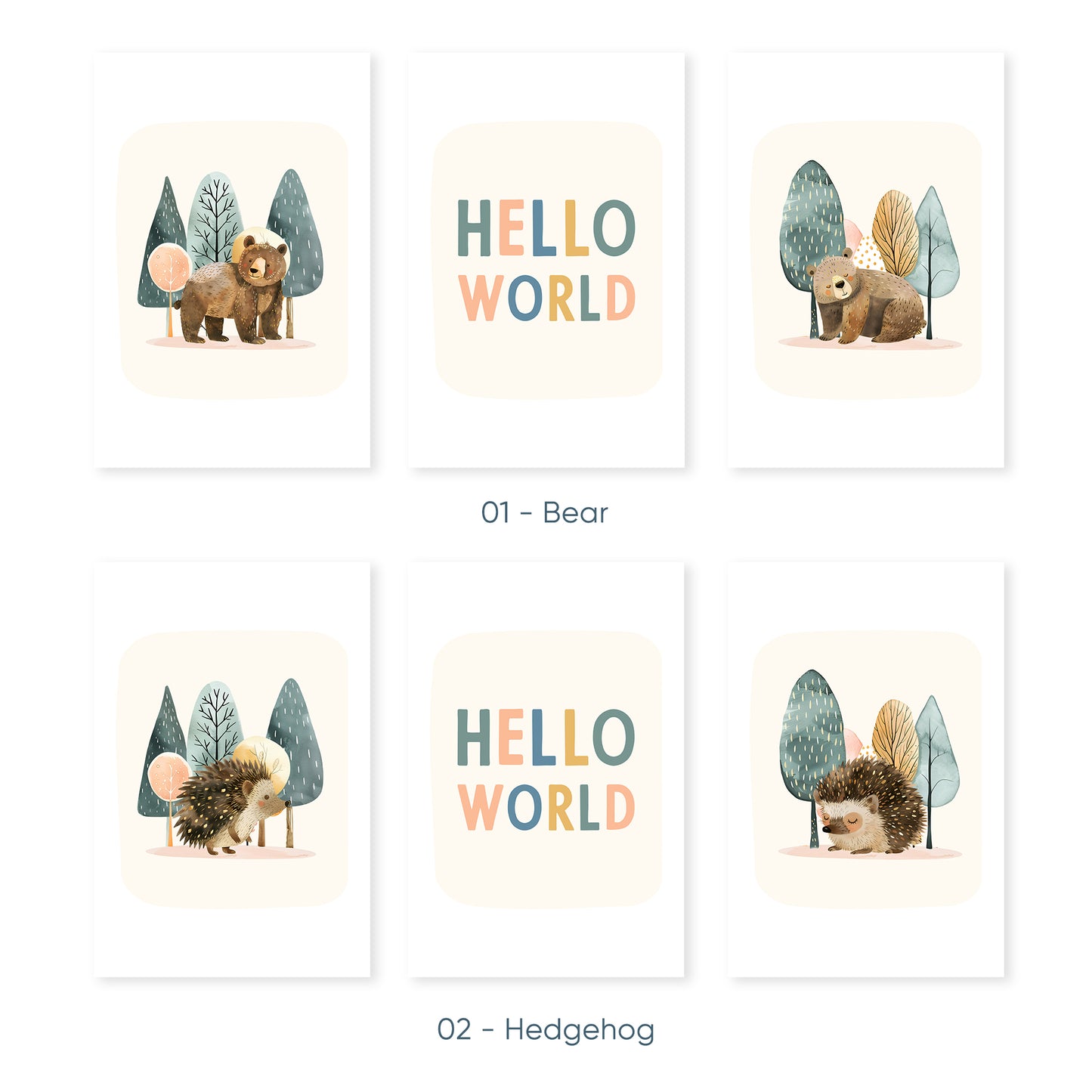 Whimsical Woodland Hello Set, Set of 3, N069