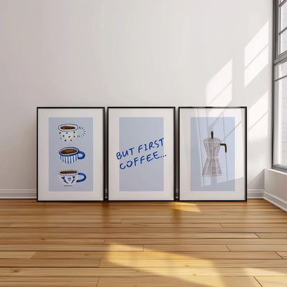 Wake & Brew - Artisan Coffee Print, Set of 3, D070