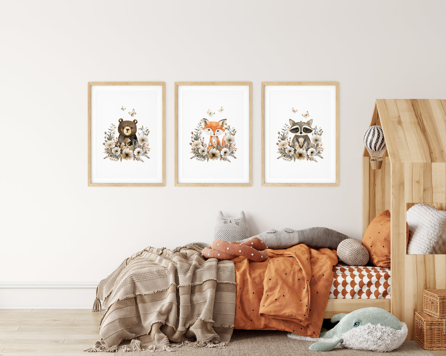 Boho Woodland Nursery Print Set, Set of 3, N071