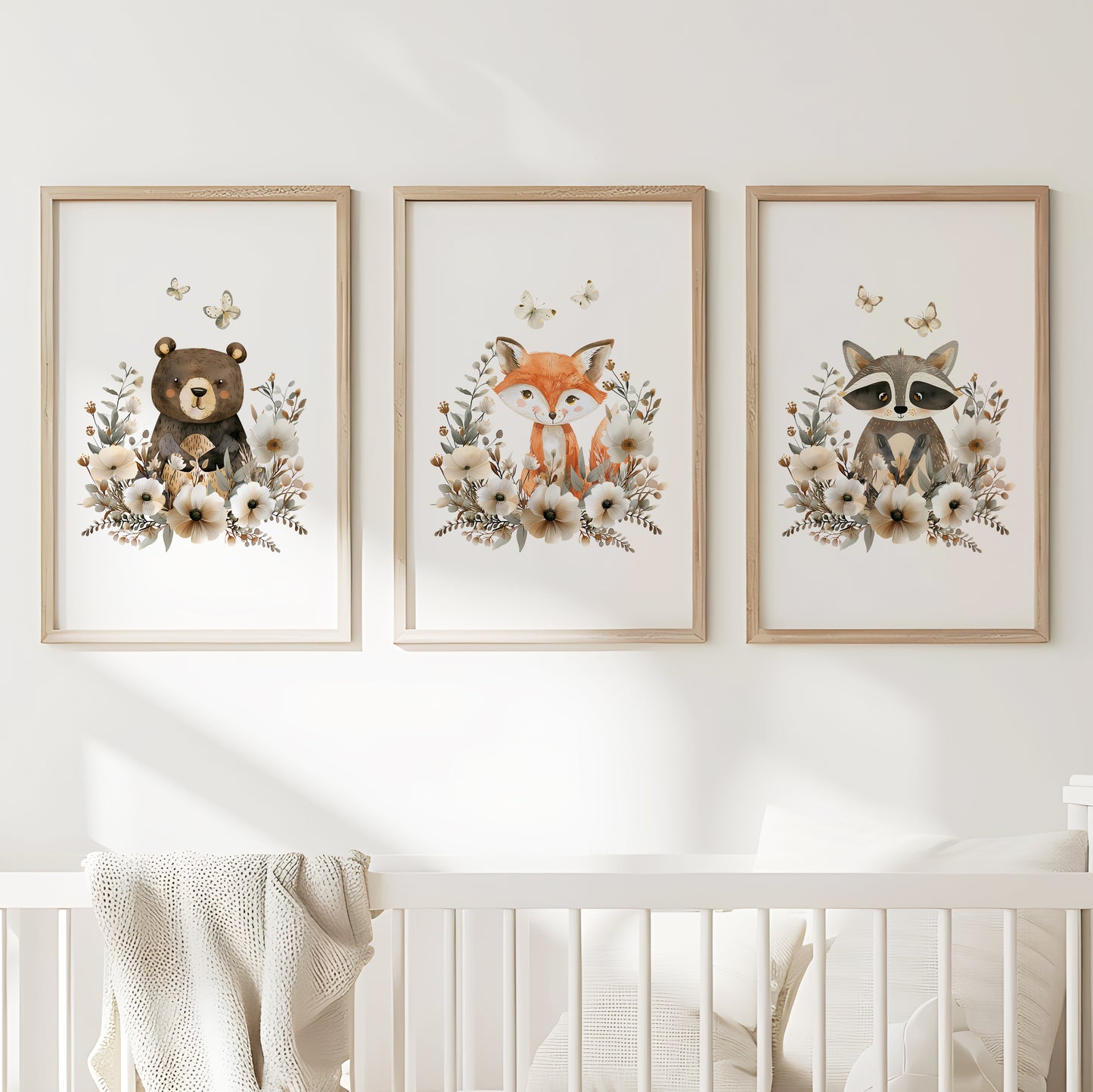 Boho Woodland Nursery Print Set, Set of 3, N071