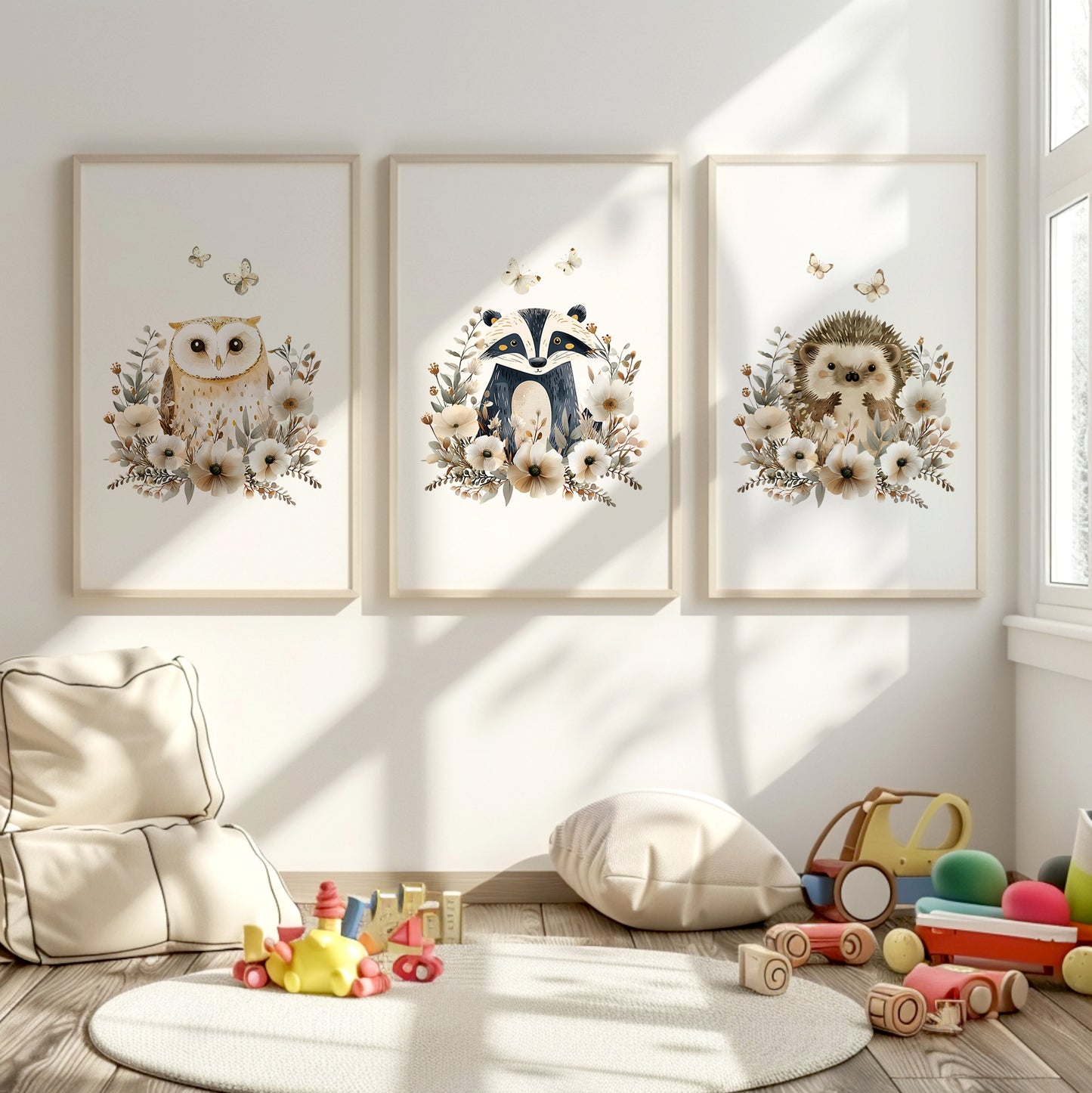 Boho Woodland Nursery Print Set, Set of 3, N071