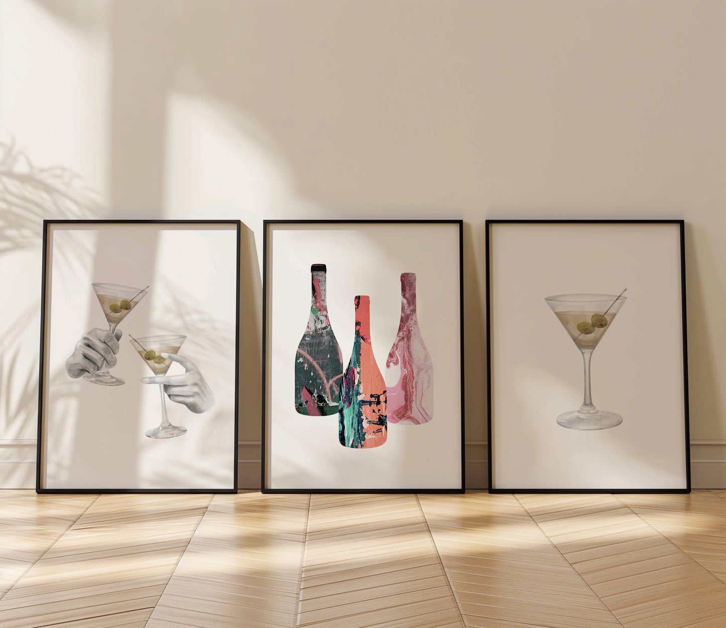 Olive You Martini – Sophisticated Cocktail Wall Art Set, Set of 3, D074