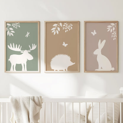 Whimsical Woodland Silhouettes, Set of 3, N075