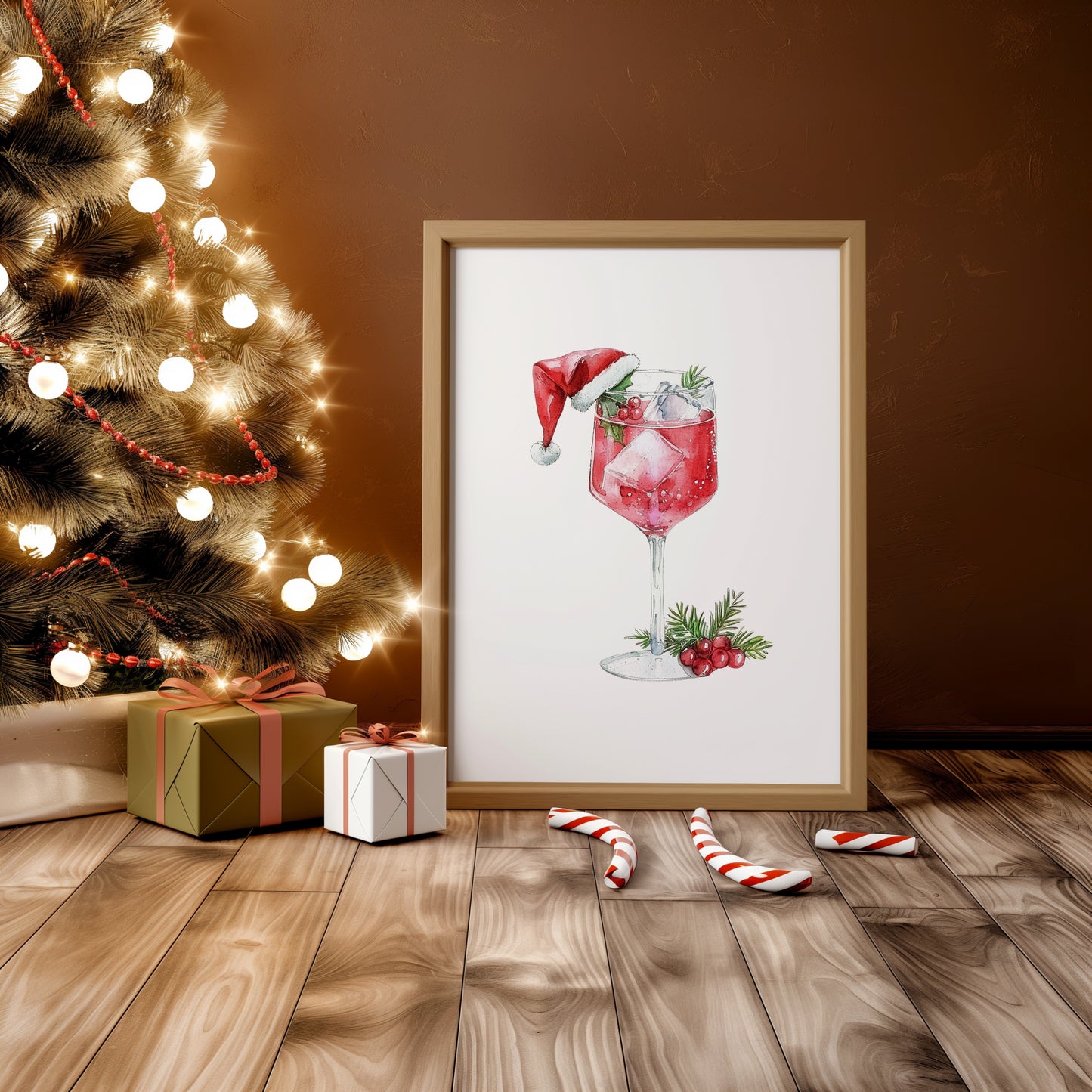 Holiday Sip & Style: Merry Cocktail Art Collection, Set of 3, D076