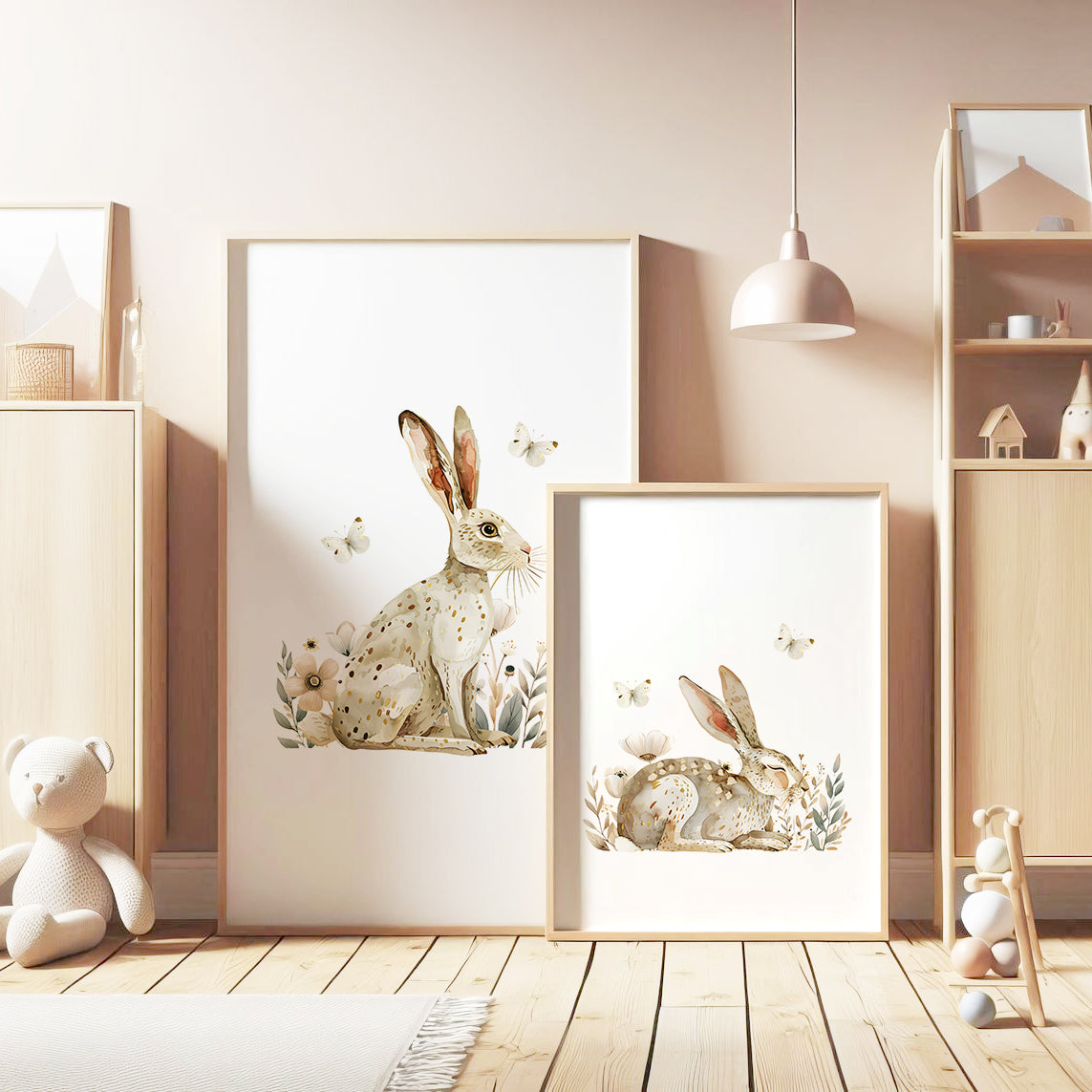 Whimsical Woodland Hare Set, Set of 3, N077