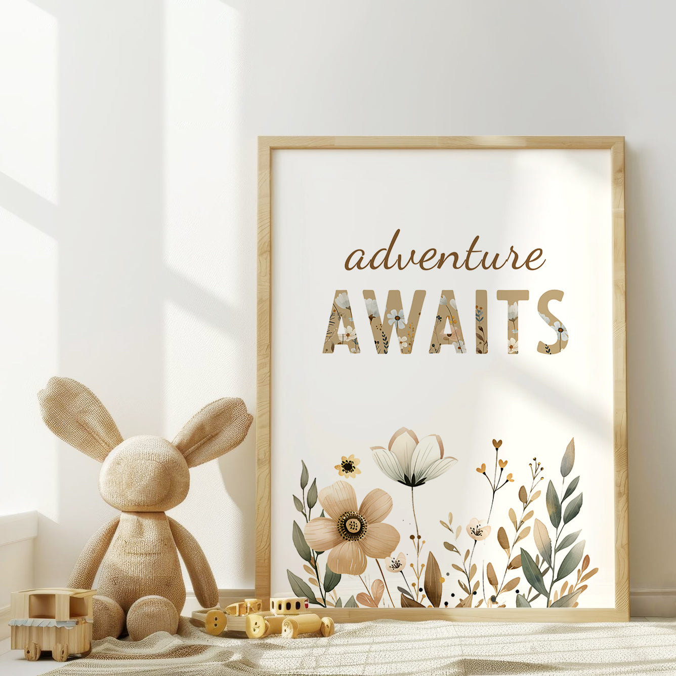 Woodland Owl Adventure Set – “Adventure Awaits” Nursery Art Trio, Set of 3, N082