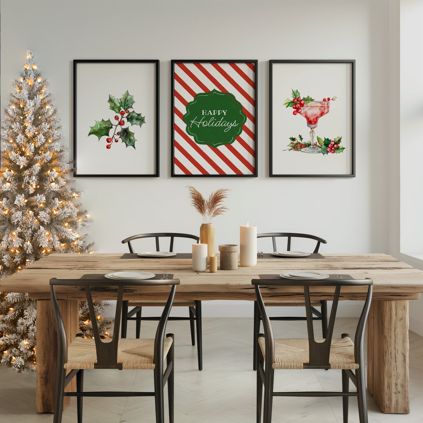 Holly Jolly Cocktail Trio, Set of 3, D083