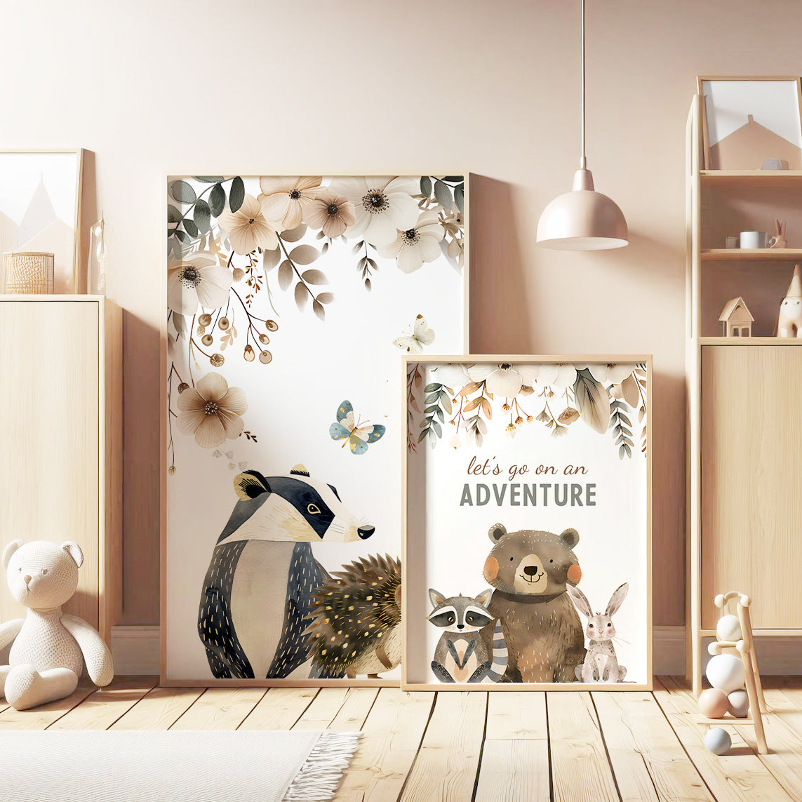 Let’s Go on an Adventure” Animal Wall Art Set, Set of 3, N084