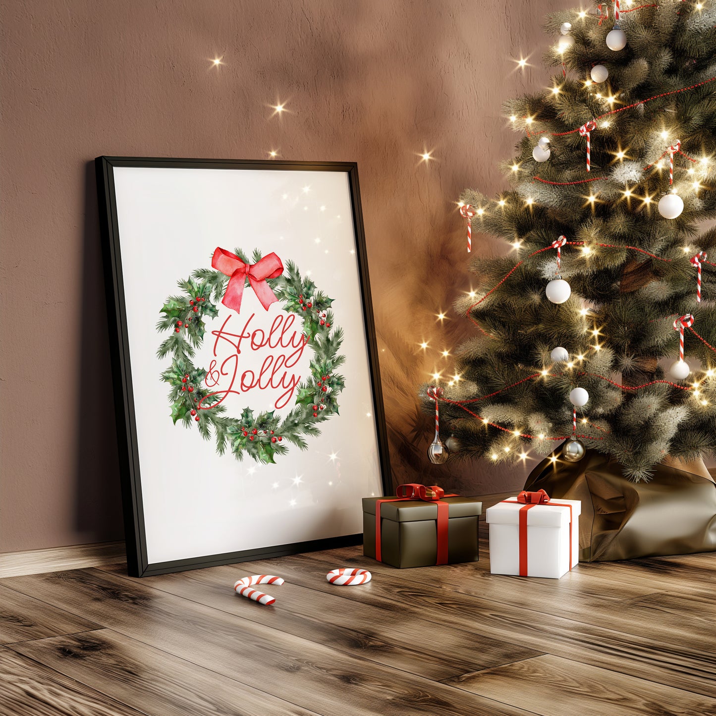 Festive Cheers & Holly Dreams - Holiday Poster Set, Set of 3, D085