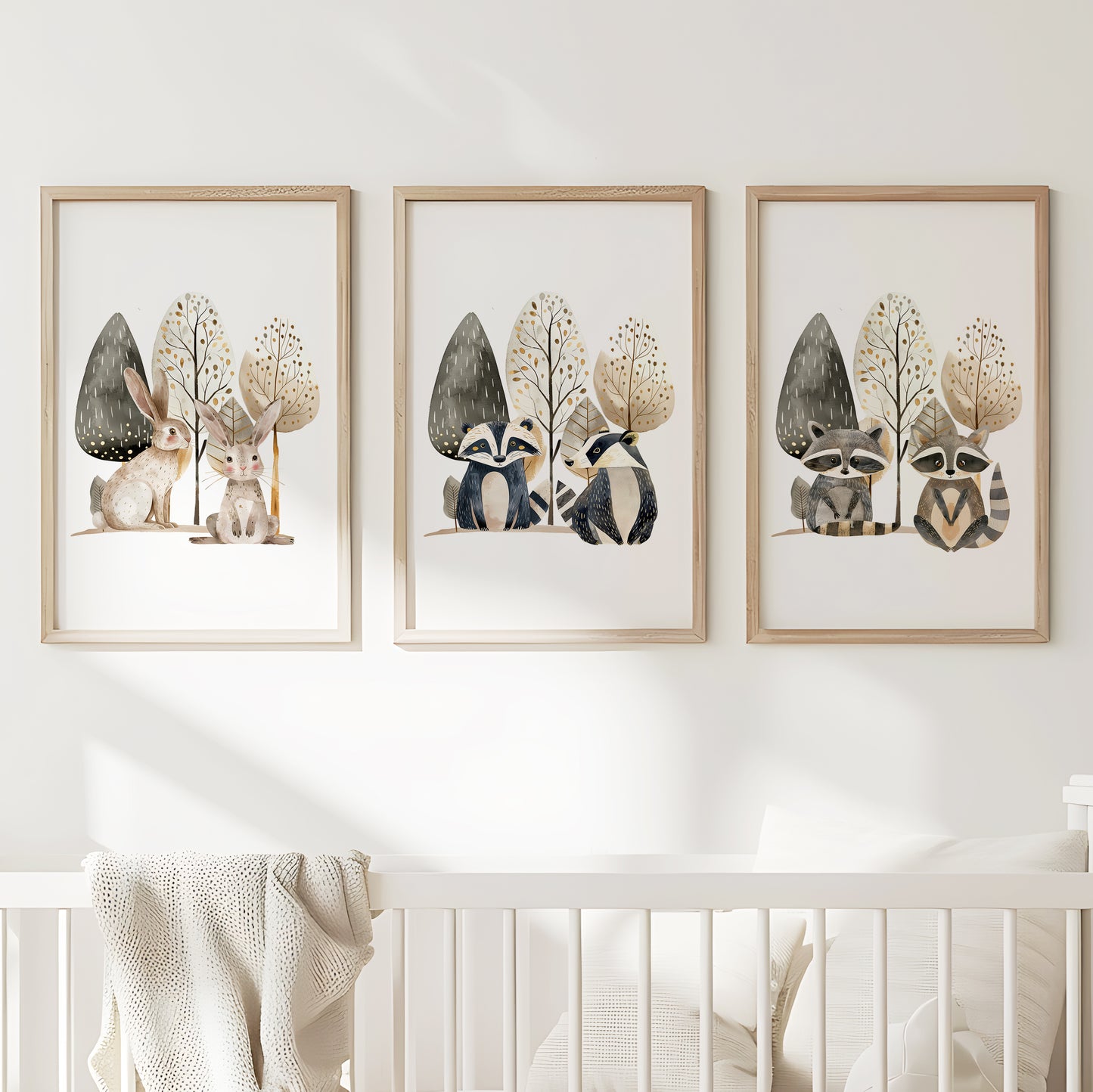 Whimsical Wildlife Set - Cute Animal Posters, Set of 3, N094