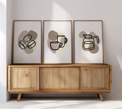 Minimal Coffee Delight Trio, Set of 3, D097