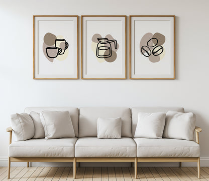 Minimal Coffee Delight Trio, Set of 3, D097