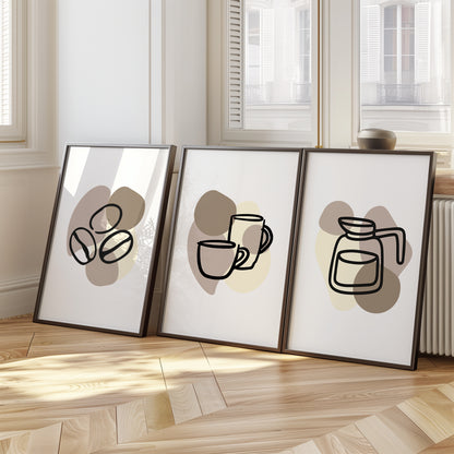 Minimal Coffee Delight Trio, Set of 3, D097