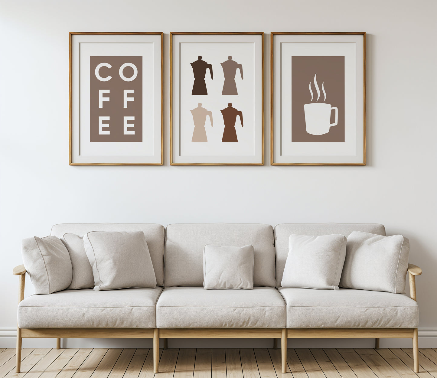 Morning Brew Art Set: Coffee Lover's Trio for Your Kitchen Wall, Set of 3, D098