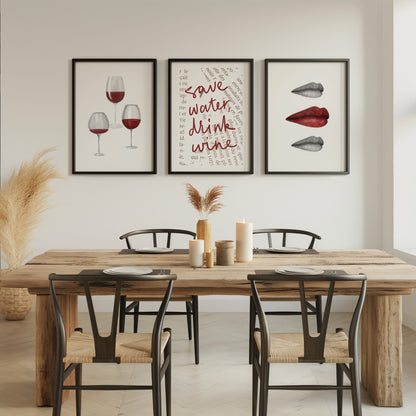 Table Tales: A Minimalist Symphony of Wine & Dine, Set of 3, D102