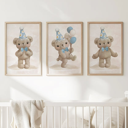 Teddy’s Big Day – Birthday Celebration Posters, Set of 3, N107