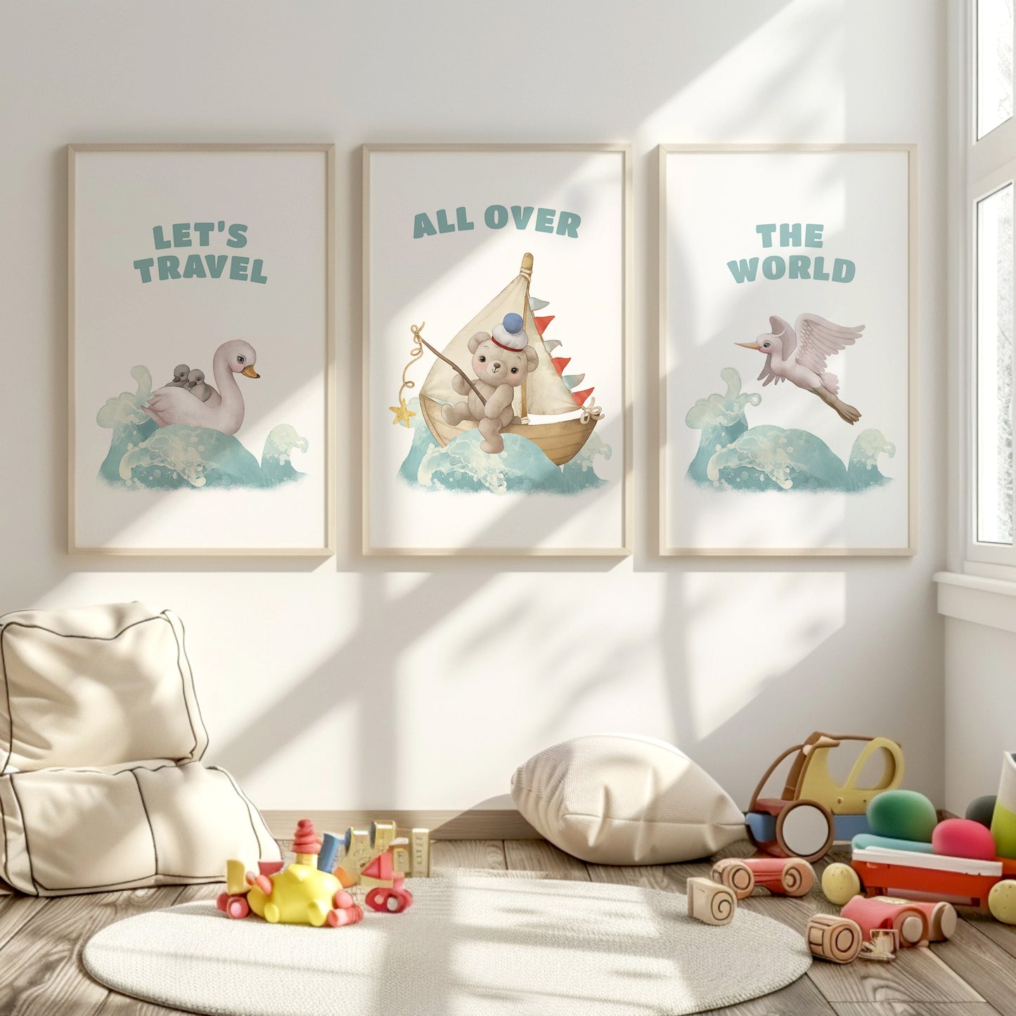 Sailing the Seas: Nursery Wall Art Adventure Trio, Set of 3, N108