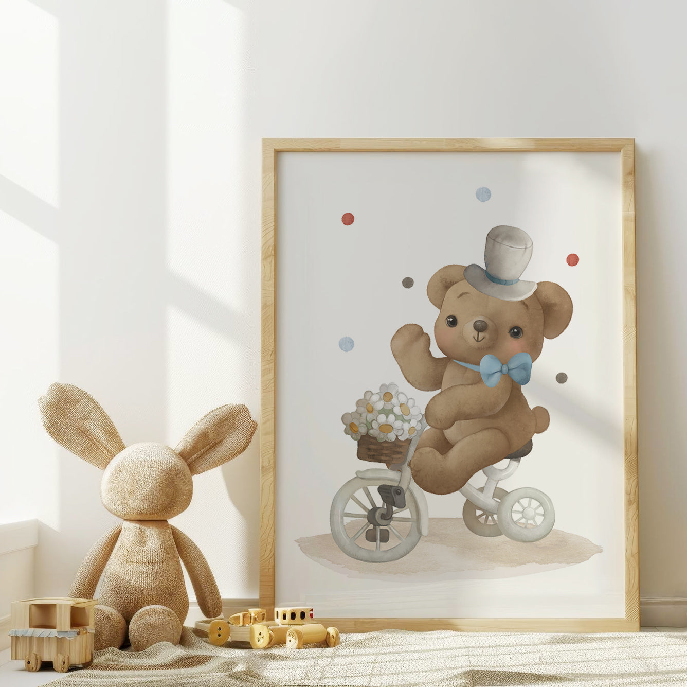 You Are Loved, Beyond Measure – Personalized Teddy Bear Art, Set of 3, N109