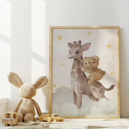 Celestial Safari: Dreamy Animal Friends Nursery Wall Art, Set of 3, N111