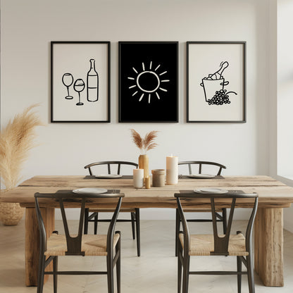 Summer Soirée Series: Chic wall decor for elegant gatherings, Set of 3, D113