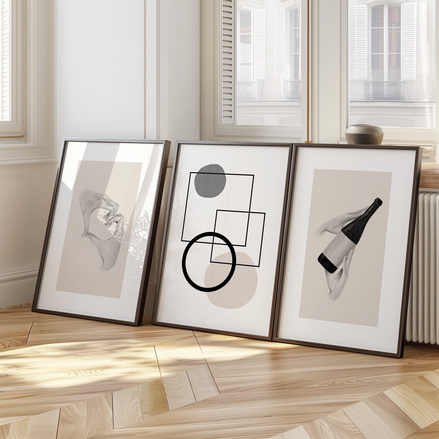 Wine Aesthetics & Modern Abstracts, Set of 3, D116