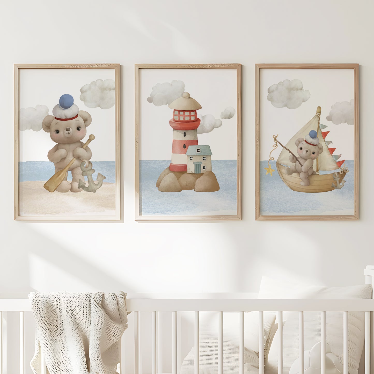 Seaside Dreams: Teddy Bear’s Ocean Journey, Set of 3, N119