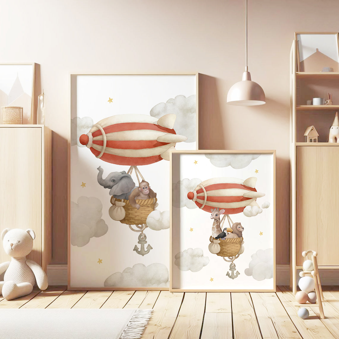 Up in the Clouds: Animal Hot-Air Balloon Adventure Set, Set of 3, N120