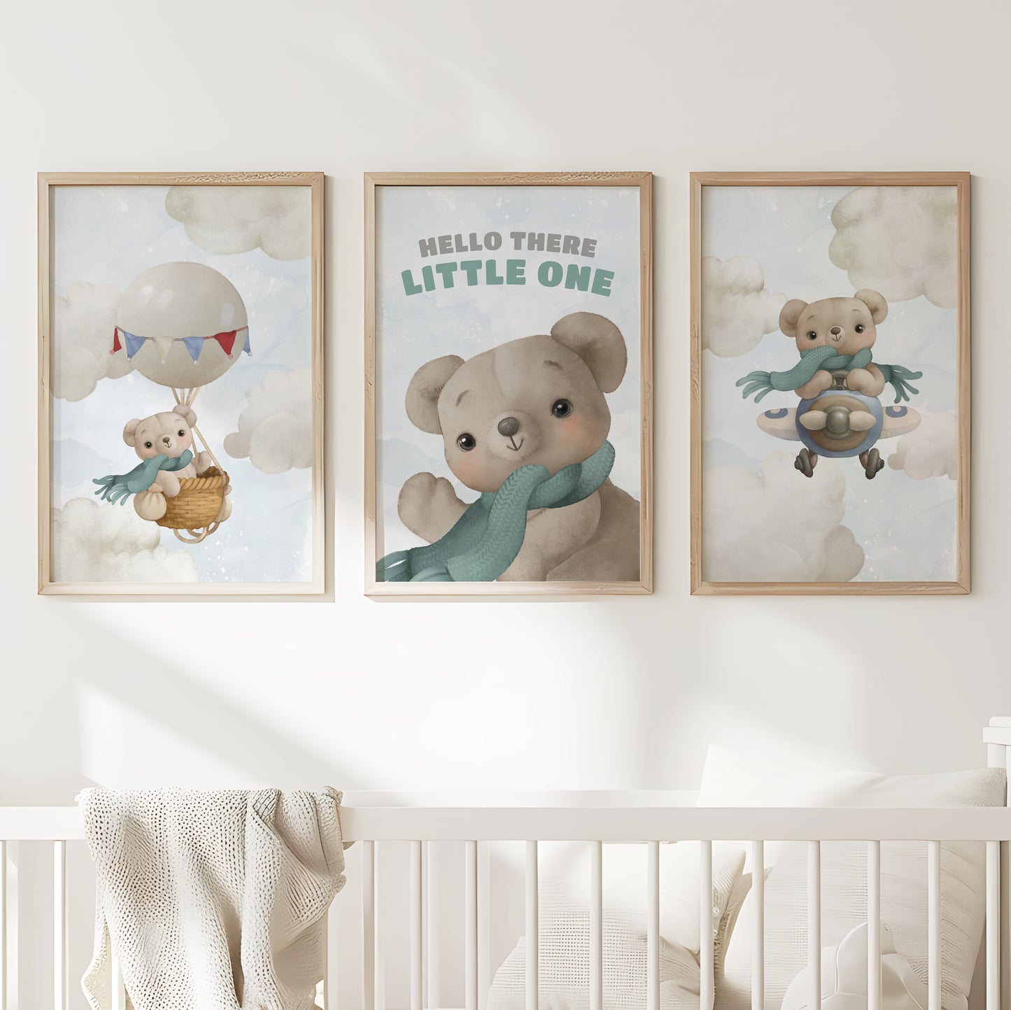 Cloud Adventures: Hello Little One Teddy Bear Posters, Set of 3, N121