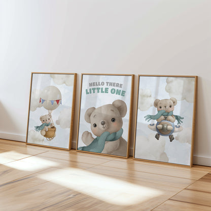 Cloud Adventures: Hello Little One Teddy Bear Posters, Set of 3, N121