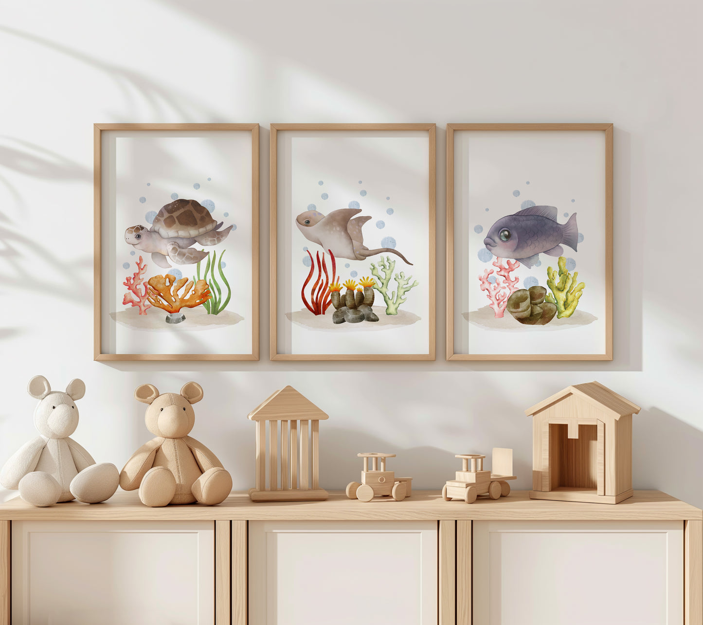 Underwater Wonders – Sea Life Nursery Art Set, Set of 3, N127