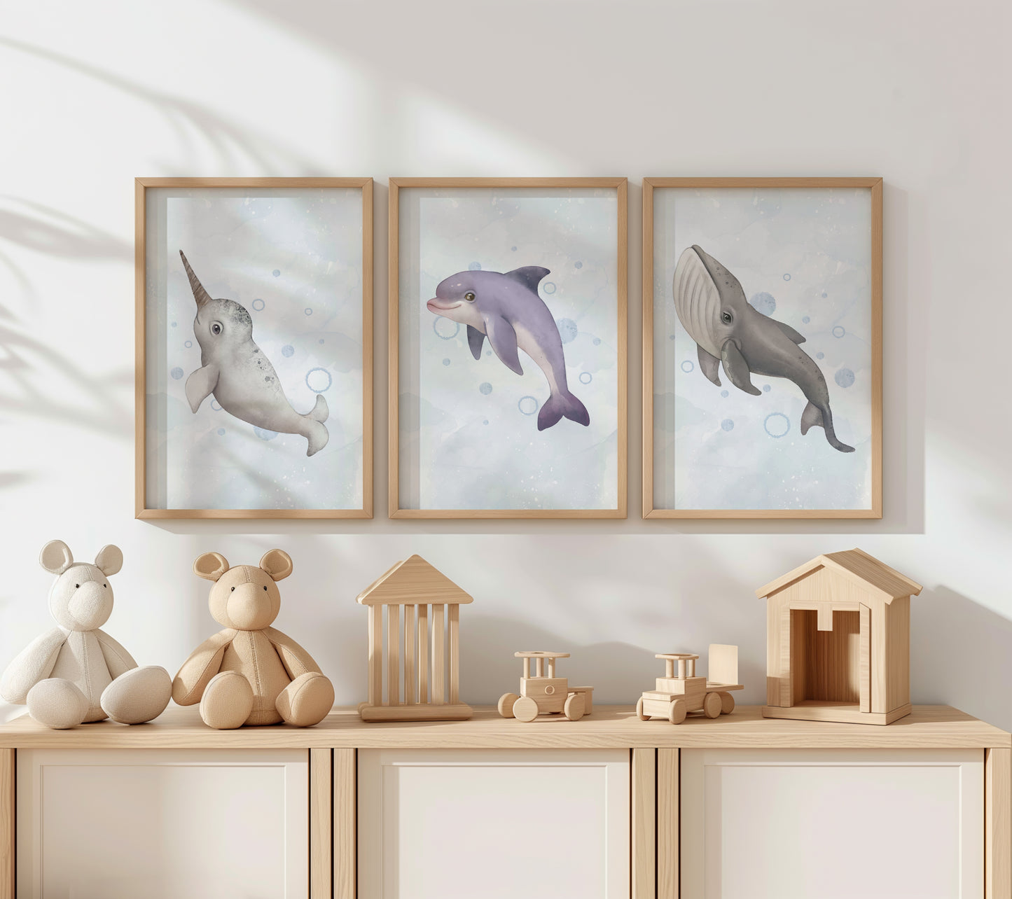 Deep Sea Dreamers – Marine Life Wall Art Set, Set of 3, N128