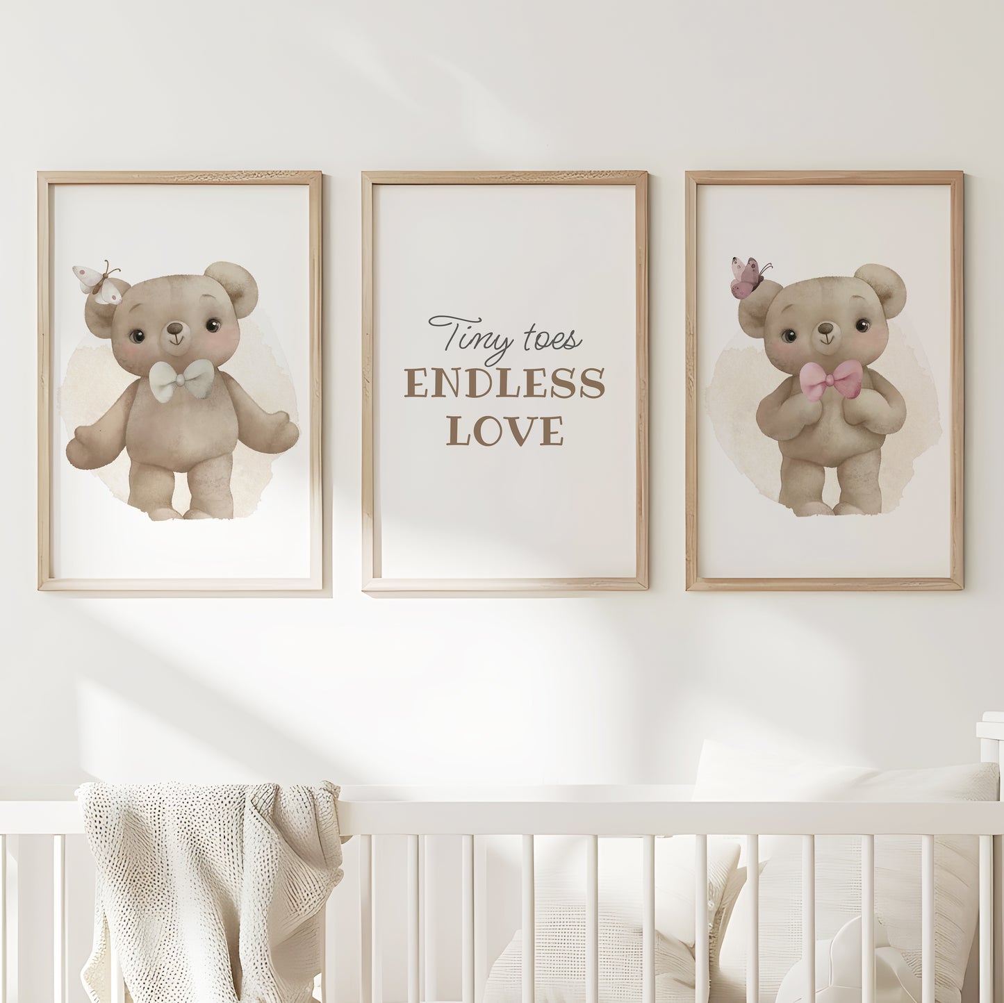 Tiny Toes Endless Love: Teddy Bear Nursery Art Set, Set of 3, N146