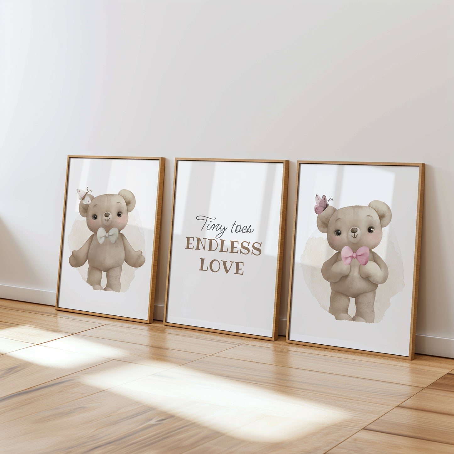 Tiny Toes Endless Love: Teddy Bear Nursery Art Set, Set of 3, N146