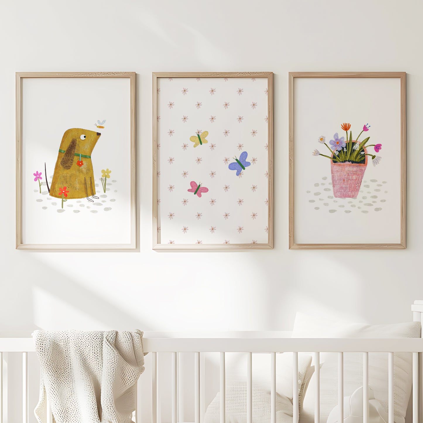 Garden Friends Delight - Nursery Wall Decor, Set of 3, N157