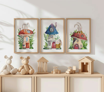 Fantasy Forest Rabbit Houses Set, Set of 3, N169