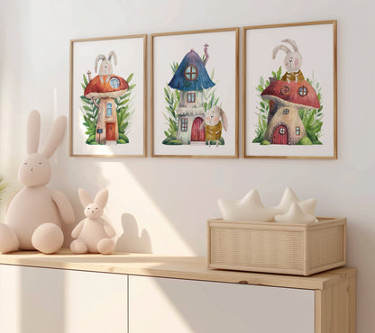 Fantasy Forest Rabbit Houses Set, Set of 3, N169