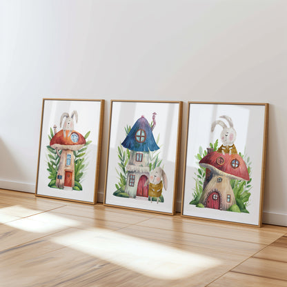 Fantasy Forest Rabbit Houses Set, Set of 3, N169