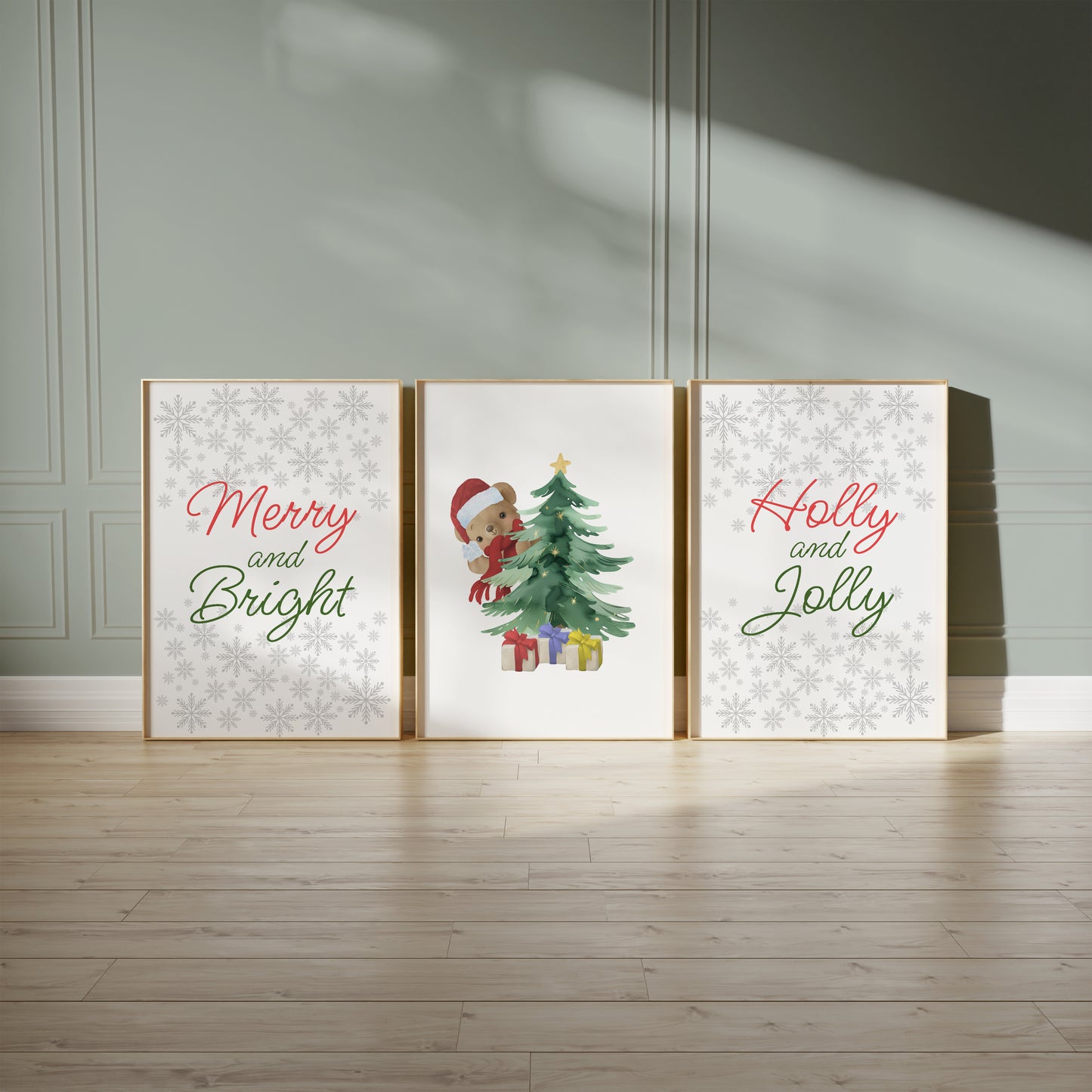 North Pole Charm: A Holiday Tale for Your Walls, Set of 3, N179